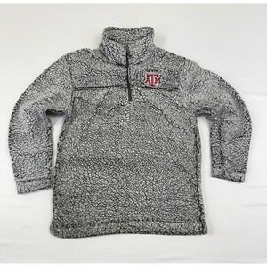 Boxercraft Texas A&M Aggies Sherpa Fleece Quarter‎ Zip Pullover Gray Mens Large